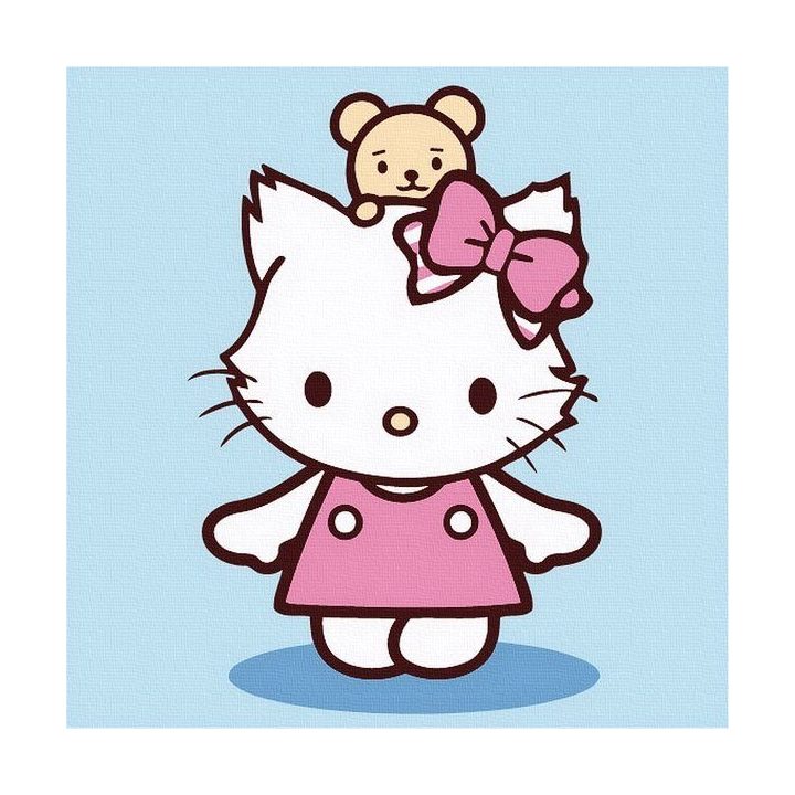Tapyba pagal skaičius Hello Kitty su meškiuku 20x20 cm