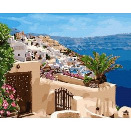 Tapyba pagal skaičius Santorini vaizdas 40x50 cm