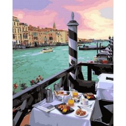 Tapyba pagal skaičius Venecijos pusryčių vaizdas 40x50 cm
