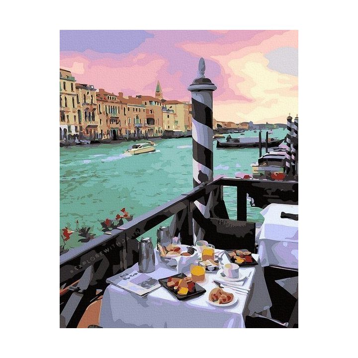 Tapyba pagal skaičius Venecijos pusryčių vaizdas 40x50 cm