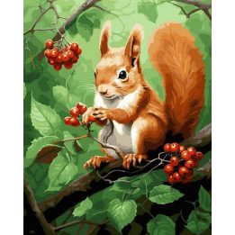 Tapyba pagal skaičius žaisminga voverė 40x50 cm