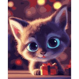 Tapyba pagal skaičius žaismingas kačiukas 40x50 cm