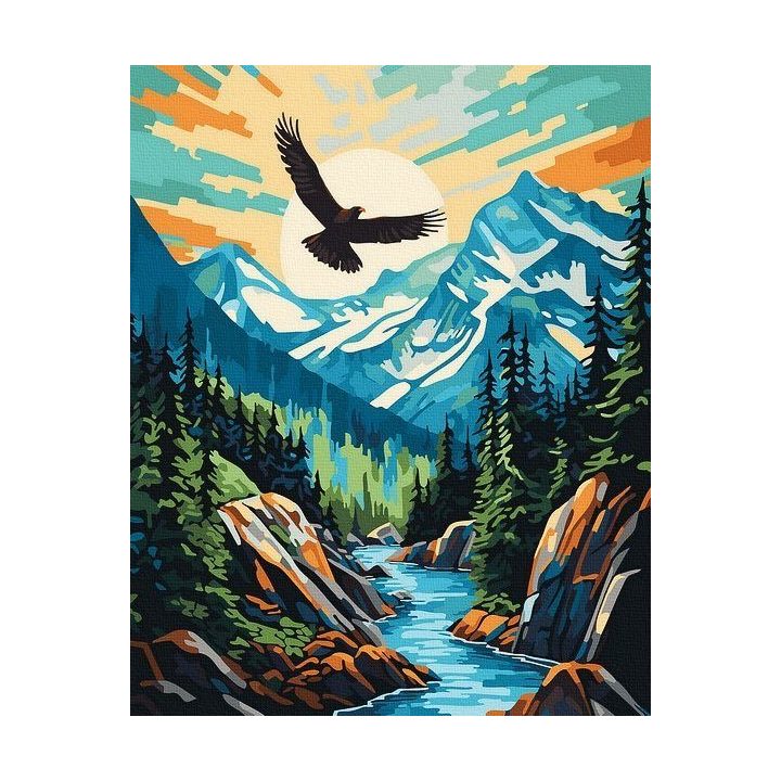 Tapyba pagal skaičius Kalnų peizažas 40x50 cm