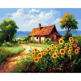 Tapyba pagal skaičius kaimo namelis 40x50 cm