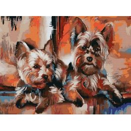 Tapyba pagal skaičius Jorkšyro terjerai 30x40 cm