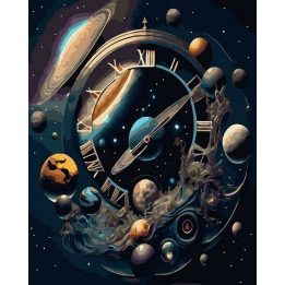 Tapyba pagal skaičius Kosminis laikrodis 40x50 cm