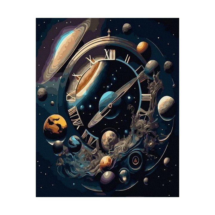 Tapyba pagal skaičius Kosminis laikrodis 40x50 cm