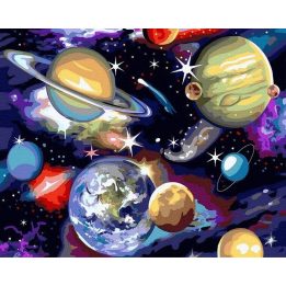 Tapyba pagal skaičius Kosminės planetos 40x50 cm