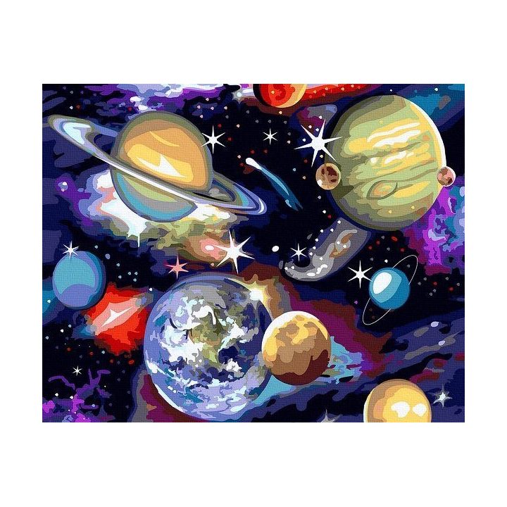 Tapyba pagal skaičius Kosminės planetos 40x50 cm