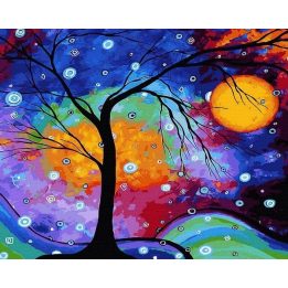 Tapyba pagal skaičius Kosminis medis 40x50 cm