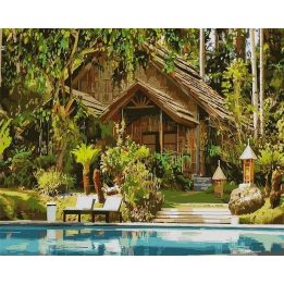 Tapyba pagal skaičius Tropical peizažas 40x50 cm