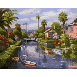 Tapyba pagal skaičius su kanalo vaizdu 40x50 cm