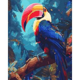 Tapyba pagal skaičius su tukanų motyvu, 40×50 cm