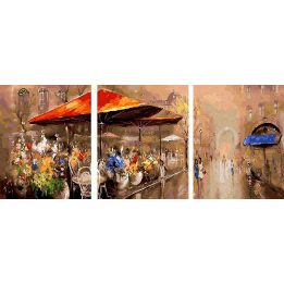 Tapyba pagal skaičius Žavingas miesto turgus 40x50 cm