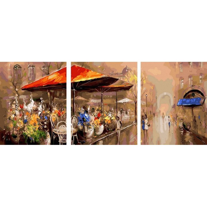 Tapyba pagal skaičius Žavingas miesto turgus 40x50 cm