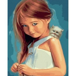 Tapyba pagal skaičius mergina su kate 40x50 cm