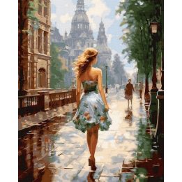 Tapyba pagal skaičius Lady in the Rain 40x50 cm