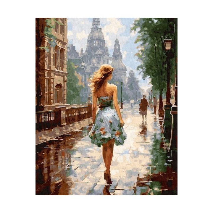 Tapyba pagal skaičius Lady in the Rain 40x50 cm
