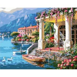 Tapyba pagal skaičius Ežero vila“, 40×50 cm