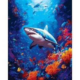 Tapyba pagal skaičius Vandenyno plėšrūnas“, 40×50 cm