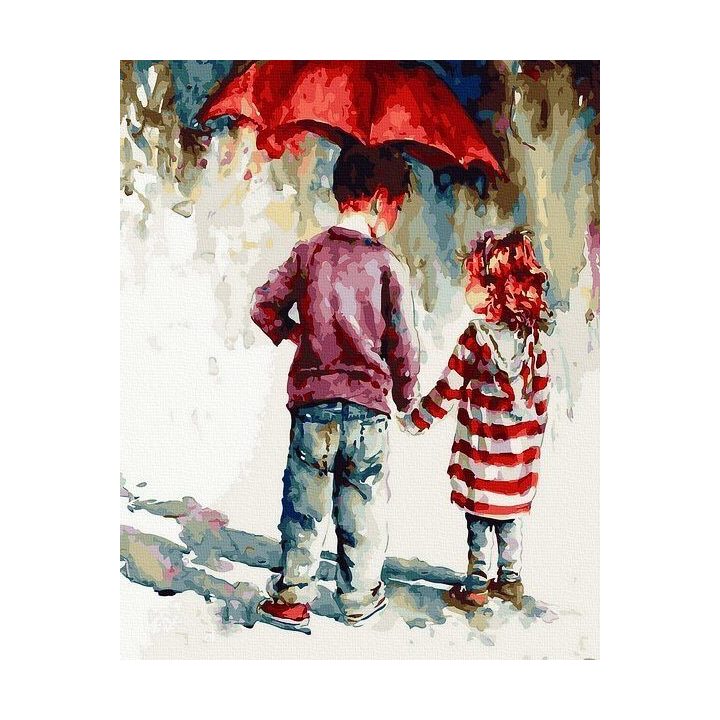 Tapyba pagal skaičius Raudonas skėtis 40x50 cm