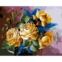 Tapyba pagal skaičius Auksinės rožės“, 40 × 50 cm