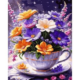 Tapyba pagal skaičius Žydintis arbatos puodelis 40x50 cm
