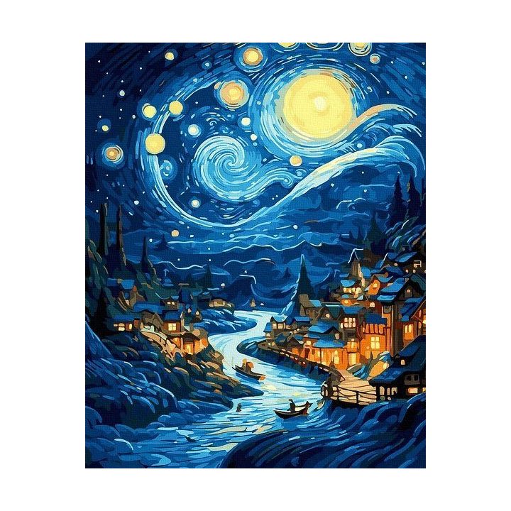 Tapyba pagal skaičius Naktinis miestas 40x50 cm