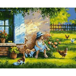 Tapybos rinkinys pagal skaičius Kaimo draugai“, 40×50 cm