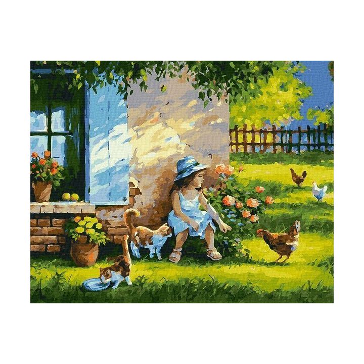 Tapybos rinkinys pagal skaičius Kaimo draugai“, 40×50 cm