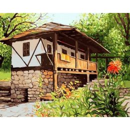 Tapyba pagal skaičius kaimiškas namas 40x50 cm