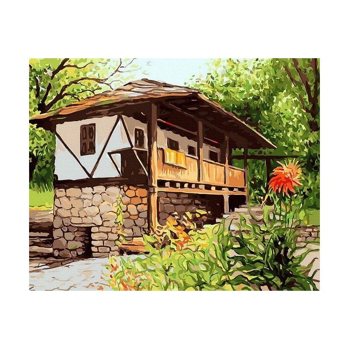 Tapyba pagal skaičius kaimiškas namas 40x50 cm
