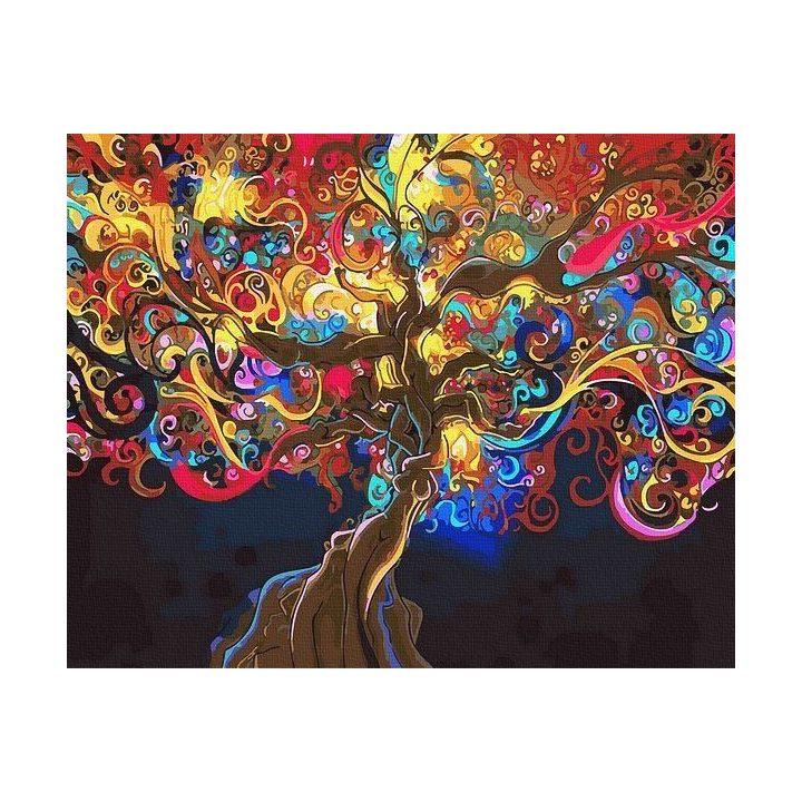 Tapyba pagal skaičius – spalvingas medis 40x50 cm