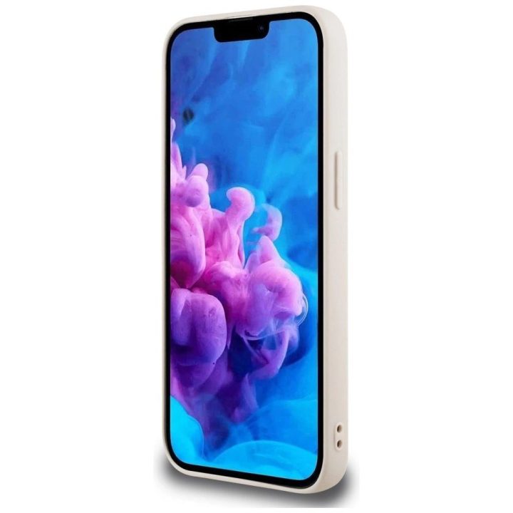 iPhone 16e dėklas su rožiniu Guess 4G gėlių raštu