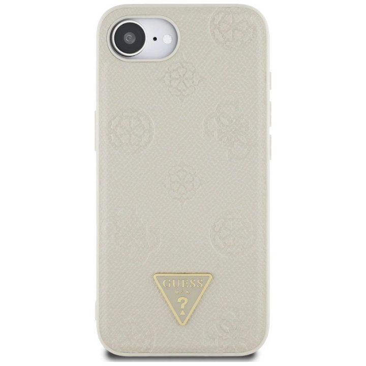 Telefono dėklas smėlio spalvos su Guess logotipu iPhone 16
