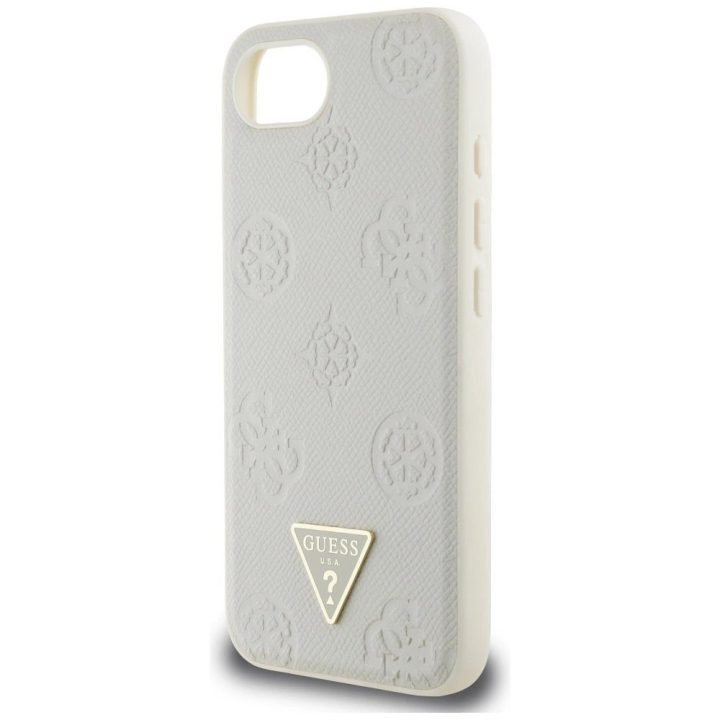 Telefono dėklas smėlio spalvos su Guess logotipu iPhone 16