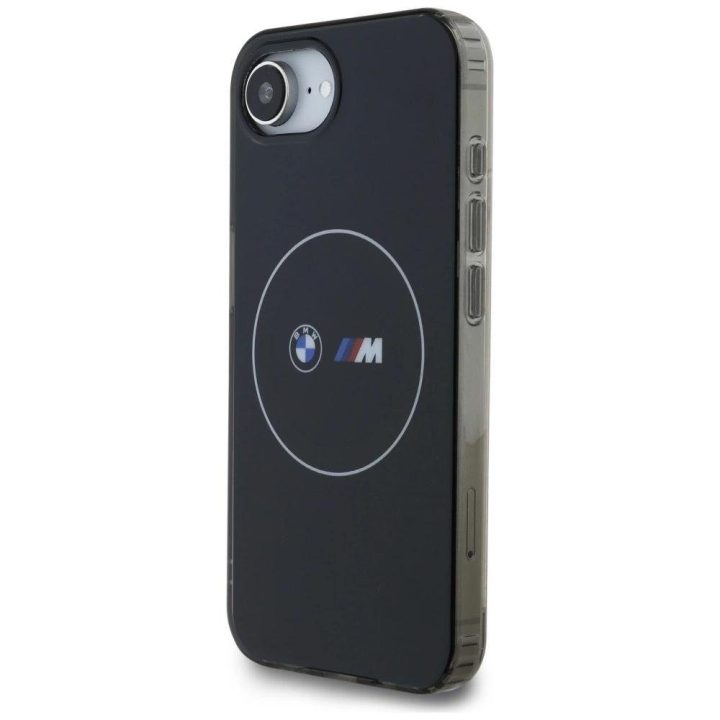 iPhone 16 dėklas su MagSafe, juodas, BMW metalinis logotipas