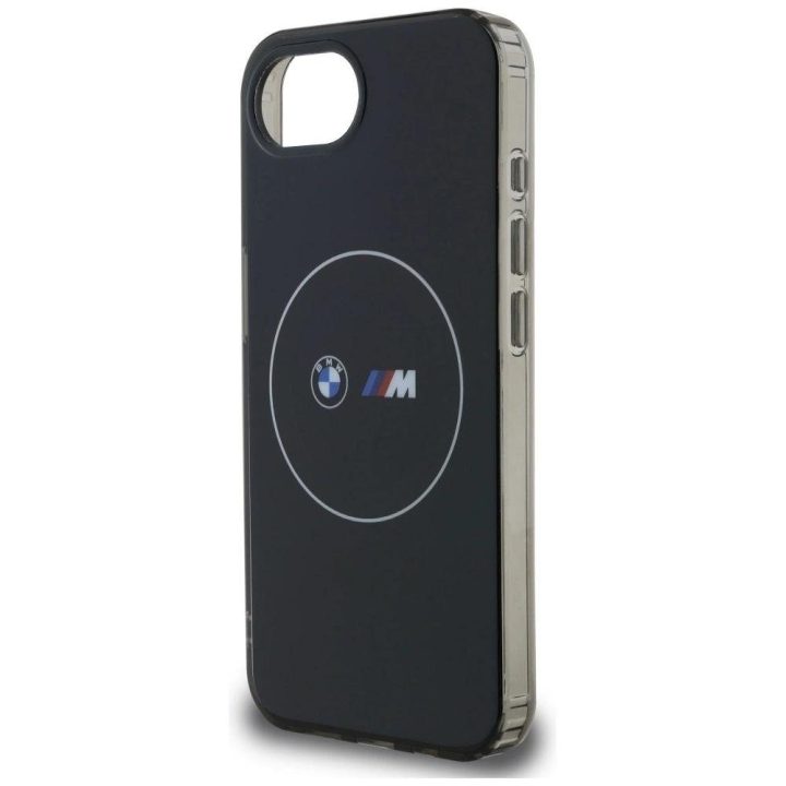 iPhone 16 dėklas su MagSafe, juodas, BMW metalinis logotipas