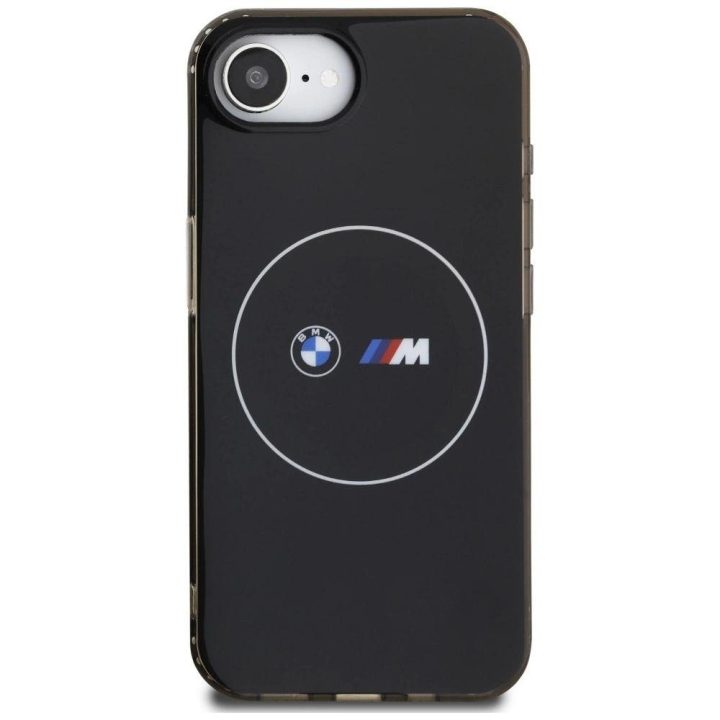 iPhone 16 dėklas su MagSafe, juodas, BMW metalinis logotipas