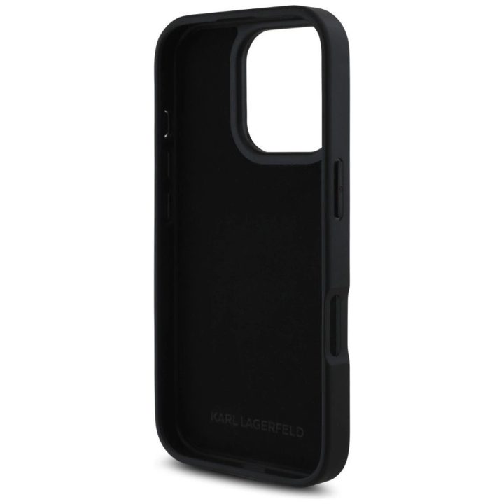 Telefono dėklas iPhone 16 Pro, juodas, su kortelių skyriumi