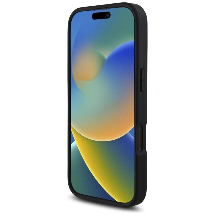 Telefono dėklas iPhone 16 Pro Max juodas su kortelių skyriumi