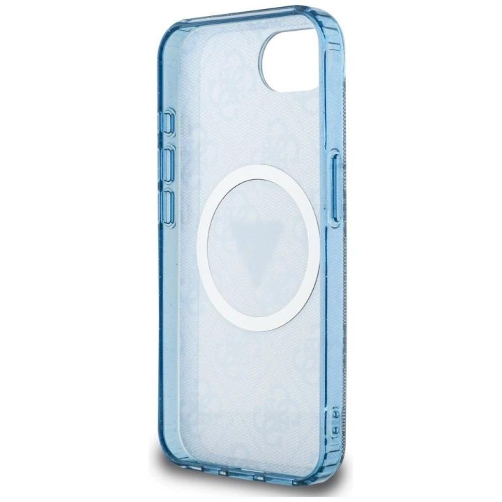 Telefono dėklas iPhone 16 su blizgučiais mėlynas