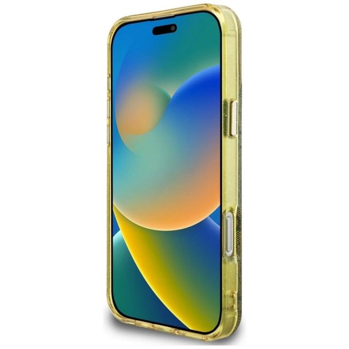 Telefono dėklas iPhone 16 Pro rudas Guess su 4G raštais