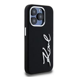 Telefono dėklas Karl Lagerfeld juodas silikoninis iPhone 15 Pro Max