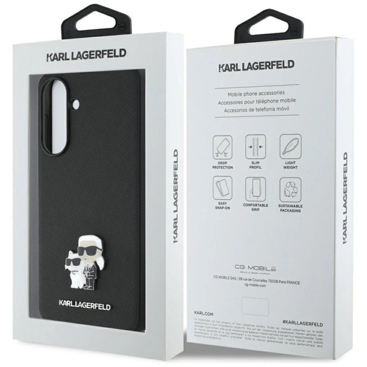 Telefono dėklas Karl Lagerfeld juodas odinis Samsung Galaxy A36