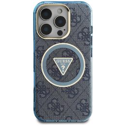 Telefono dėklas iPhone 16 Pro Max mėlynas su blizgučiais