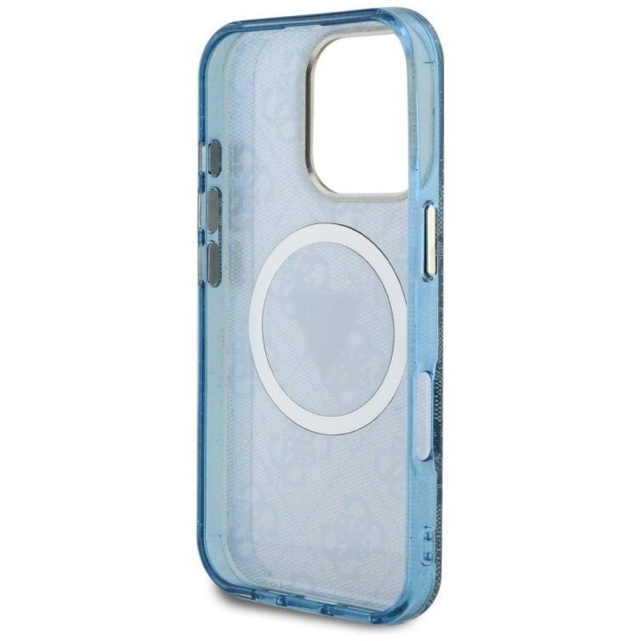 Telefono dėklas iPhone 16 Pro Max mėlynas su blizgučiais