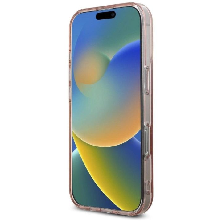 Telefono dėklas Karl Lagerfeld rožinis su kristalais iPhone 16 Pro Max