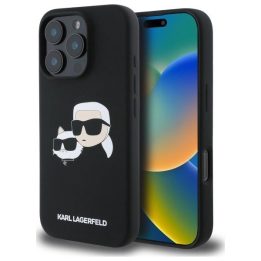 Telefono dėklas iPhone 16 Pro Max juodas silikoninis