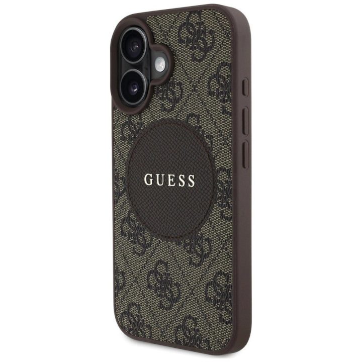 Telefono dėklas su MagSafe rudas Guess 4G logotipu